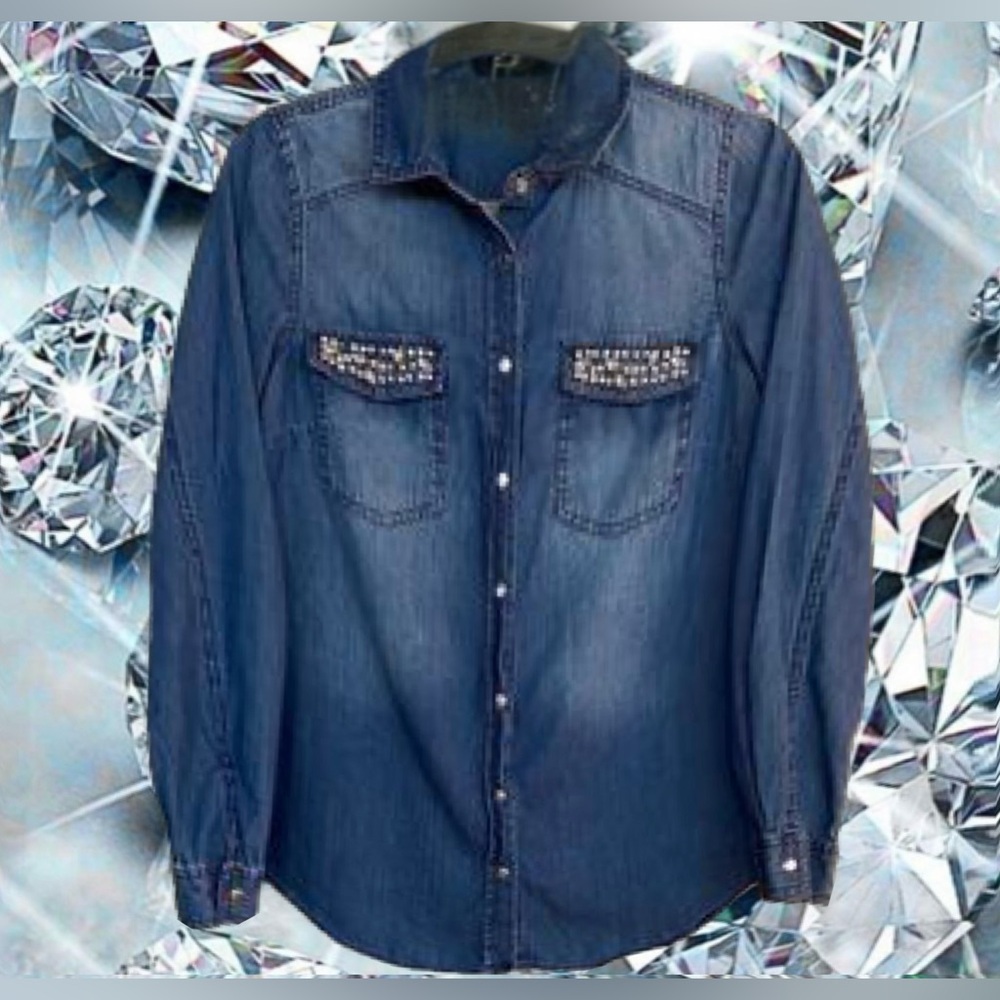 Earl Jeans Embellished Denim Shirt